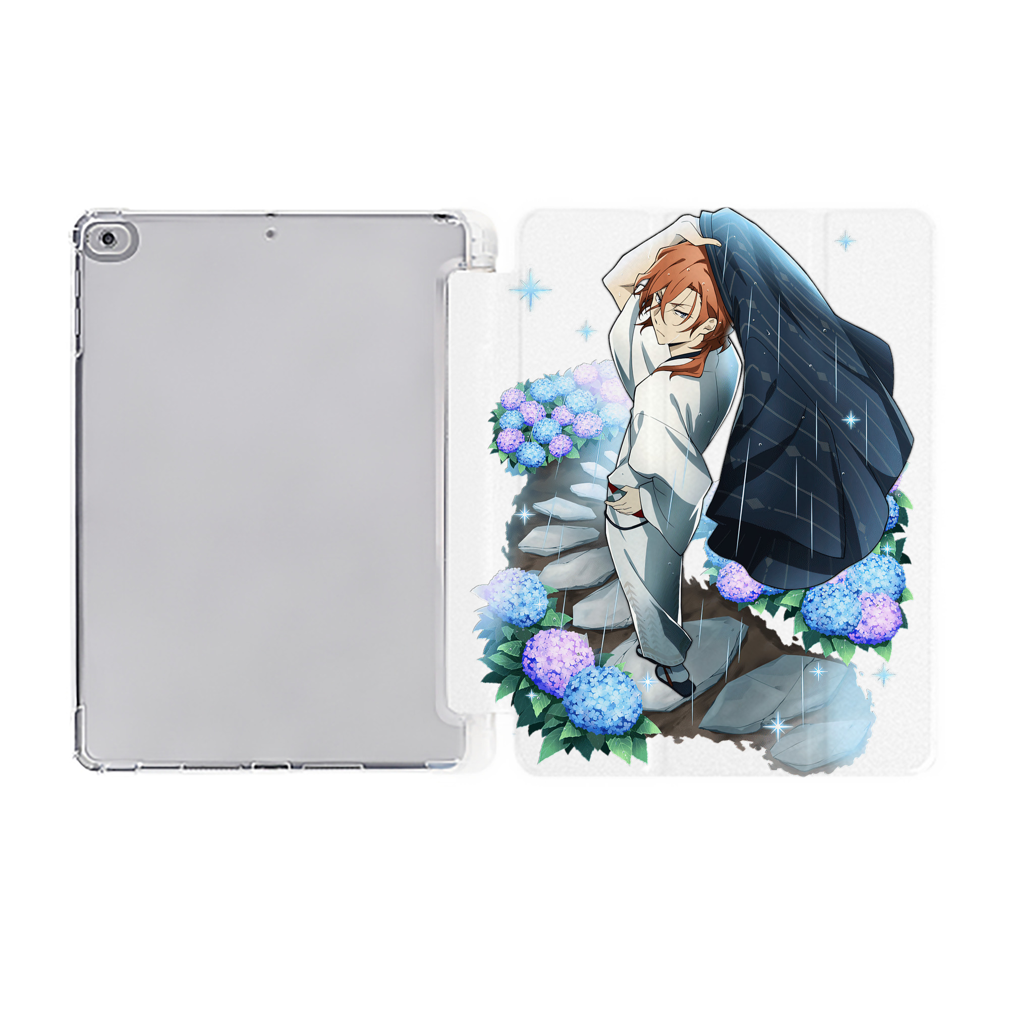 （画像用） 文豪ストレイドッグス Bungo Stray Dogs IPad ケース ペン収納付き 三つ折りスタンド PUレザー×シリコン 対応機種9.5/10.5/10.9インチ